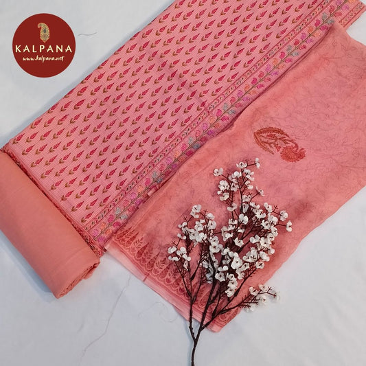 Shirt: Pink Coloured Printed With Embroidery Pure Cotton Unstitched Suit and Border.
Dupatta: Pink Color Printed Cotton Dupatta.
Bottom: Plain Pink Pure Cotton Bottom.
Perfect for Semi,Formal,Wear. 
Recommended for Summer season(s). Dry Clean Only
Shirt Fabric: 2.5 mts
Salwar Fabric: 2.4 mts
Dupatta: 2.4 mts
Country Of Origin:India
Weight: 250 gms