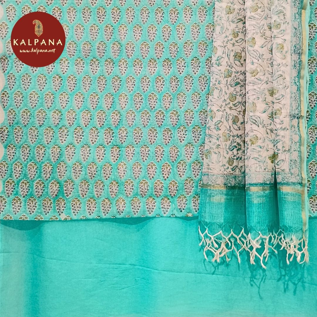 Printed Blended Silk Kota Unstitched Suit