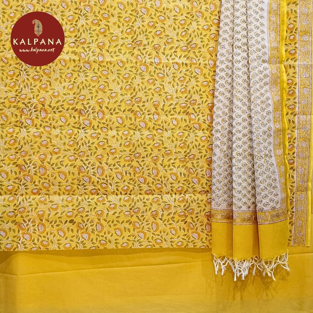 Printed Blended Silk Kota Unstitched Suit