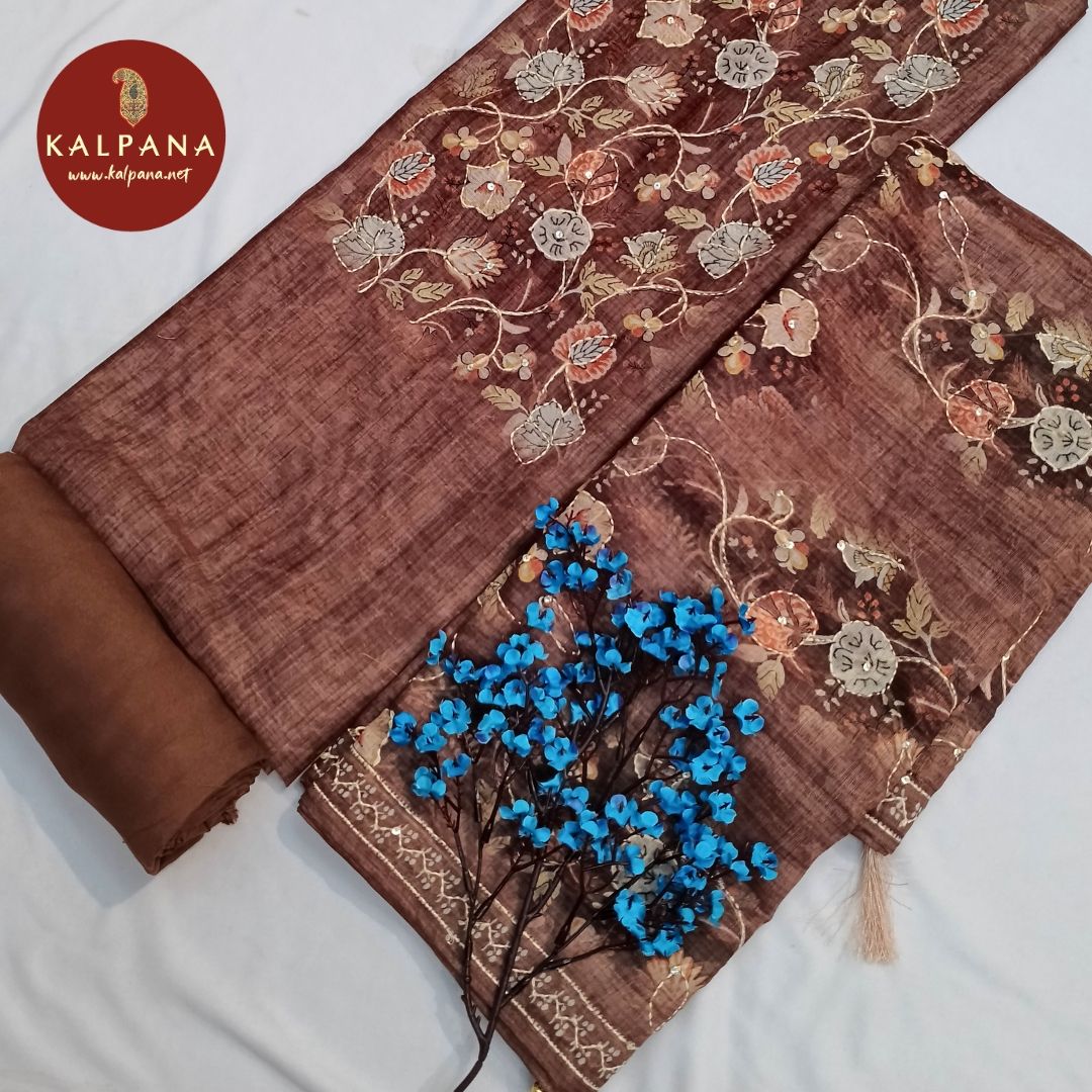 Shirt: Brown Coloured Printed With Embroidery Blended SICO Cotton Unstitched Suit and Border.
Dupatta: Brown Color Printed With Embroidery SICO Cotton Dupatta.
Bottom: Brown Blended SICO Cotton Bottom.
Perfect for Formal,Wear.
Recommended for Summer season(s). Dry Clean Only
Shirt Fabric: 2.5 mts
Salwar Fabric: 2.4 mts
Dupatta: 2.4 mts
Country Of Origin:India
Weight: 500 gms