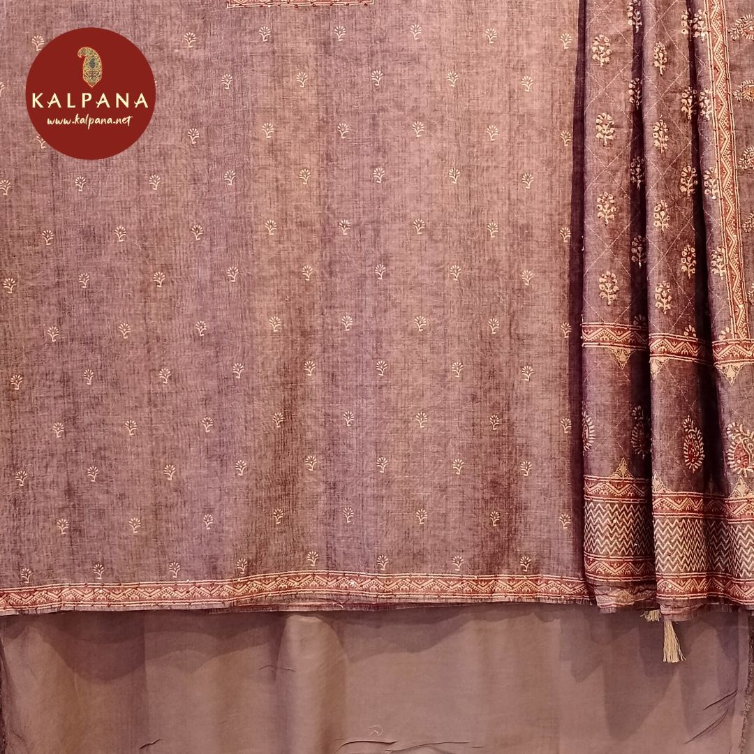 Printed With Embroidery Blended SICO Cotton Unstitched Suit