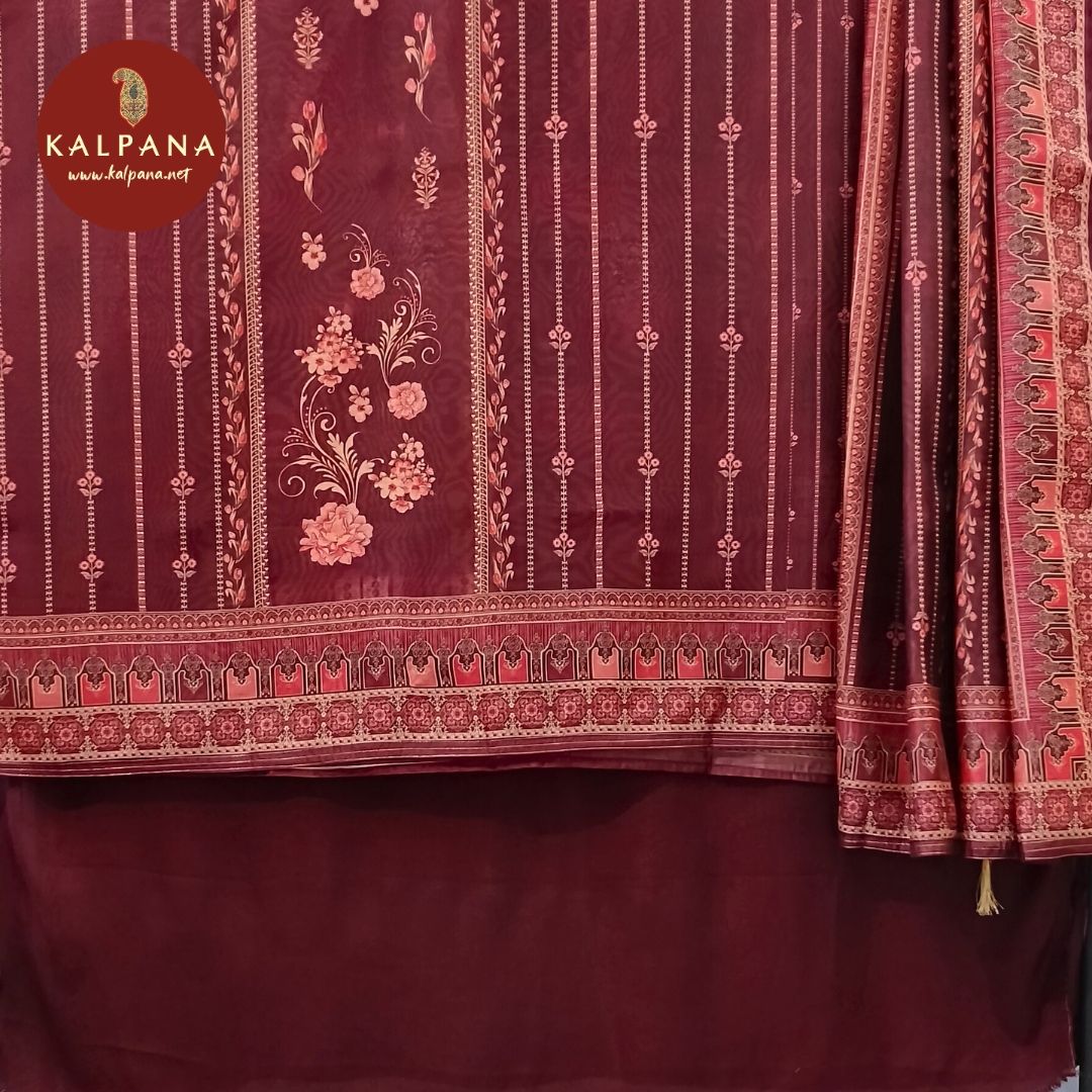 Printed With Embroidery SICO Cotton Unstitched Suit