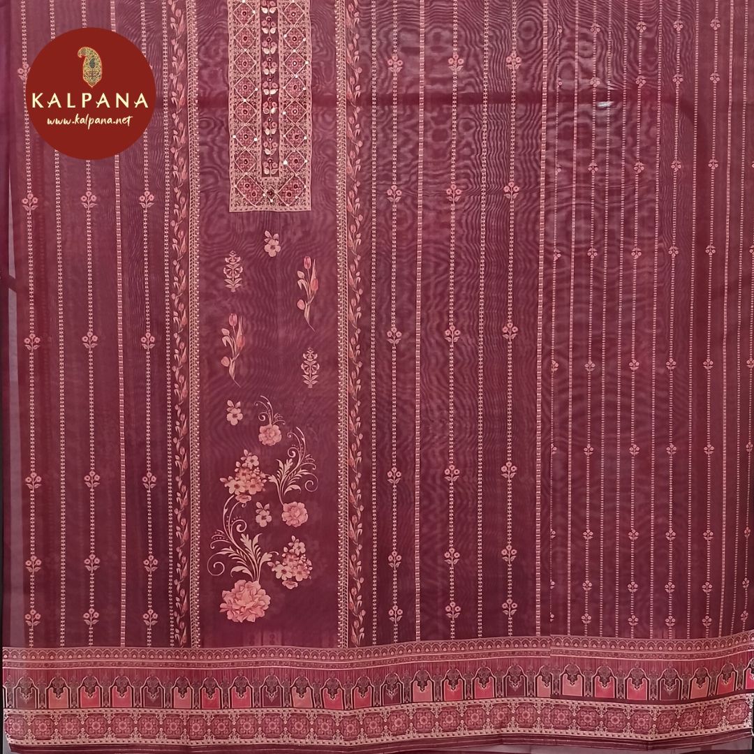 Printed With Embroidery SICO Cotton Unstitched Suit