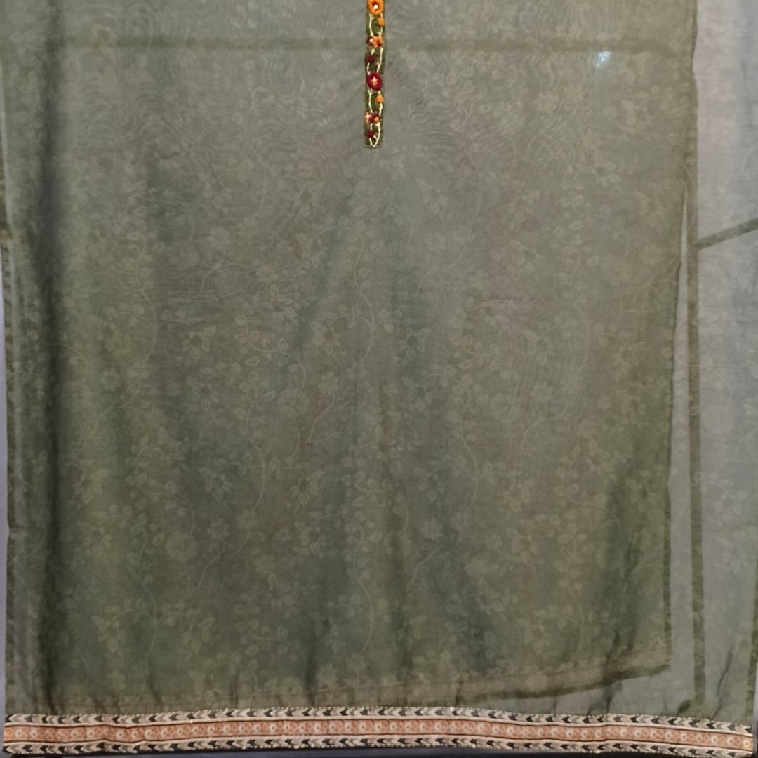 Printed With Embroidery SICO Cotton Unstitched Suit