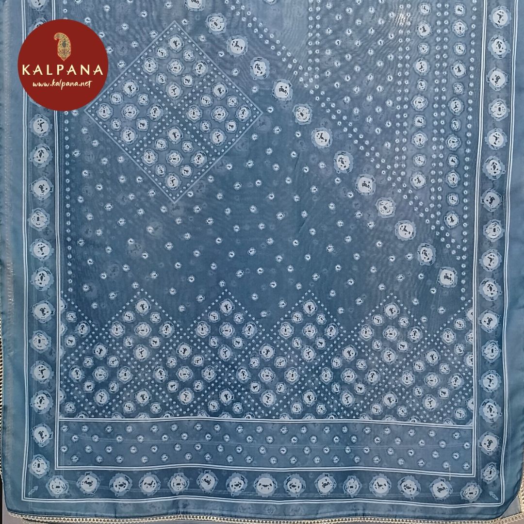 Printed With Embroidery Blended SICO Cotton Unstitched Suit - Kalpana