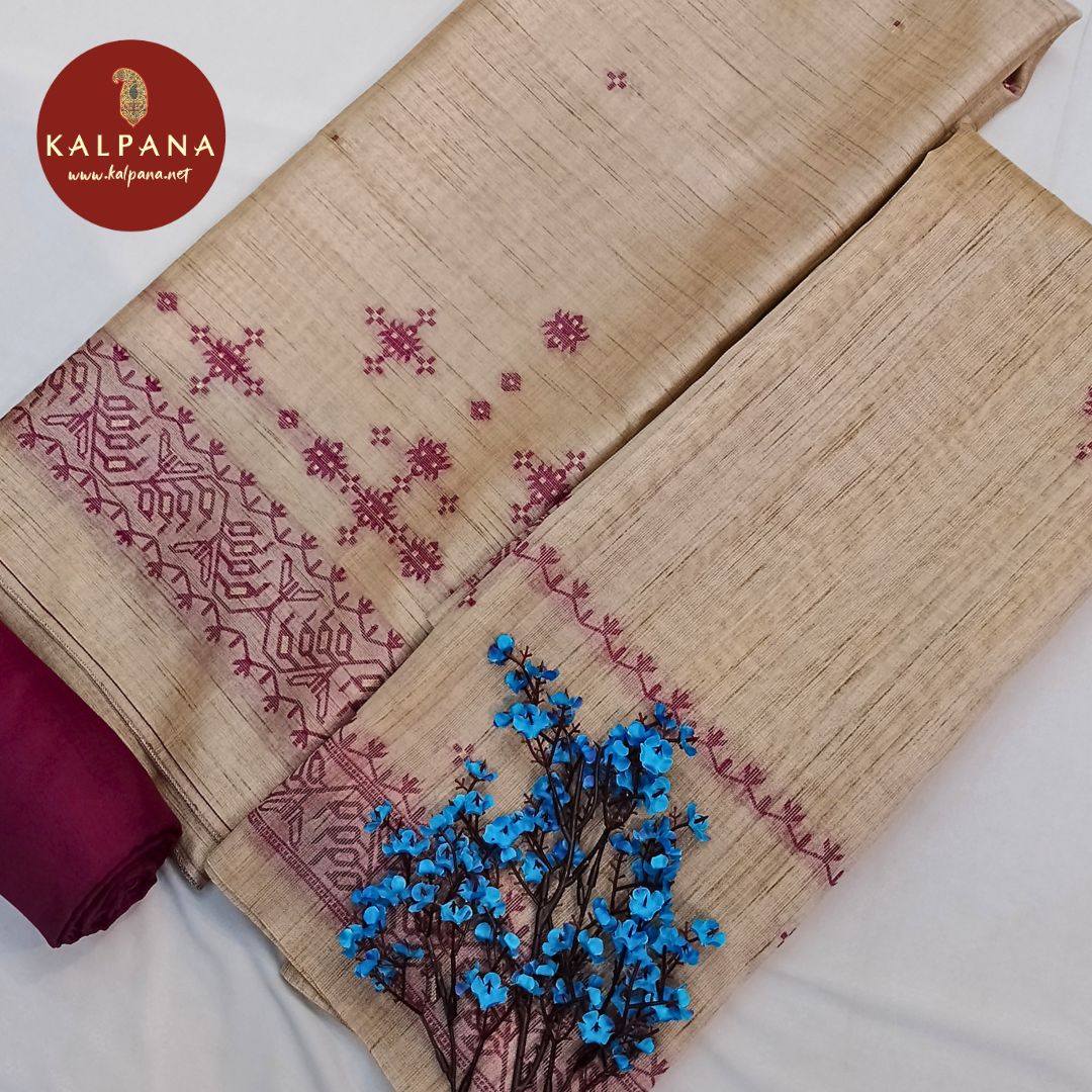Shirt: Khaki Coloured Woven Blended Cotton Tusser Unstitched Suit and Border.
Dupatta: Woven Khaki Color Cotton Tusser Dupatta.
Bottom: HotPink Blended Cotton Tusser Bottom.
Perfect for Semi,Formal,Wear.
Recommended for Summer season(s). Dry Clean Only
Shirt Fabric: 2.5 mts
Salwar Fabric: 2.4 mts
Dupatta: 2.4 mts
Country Of Origin:India
Weight: 500 gms