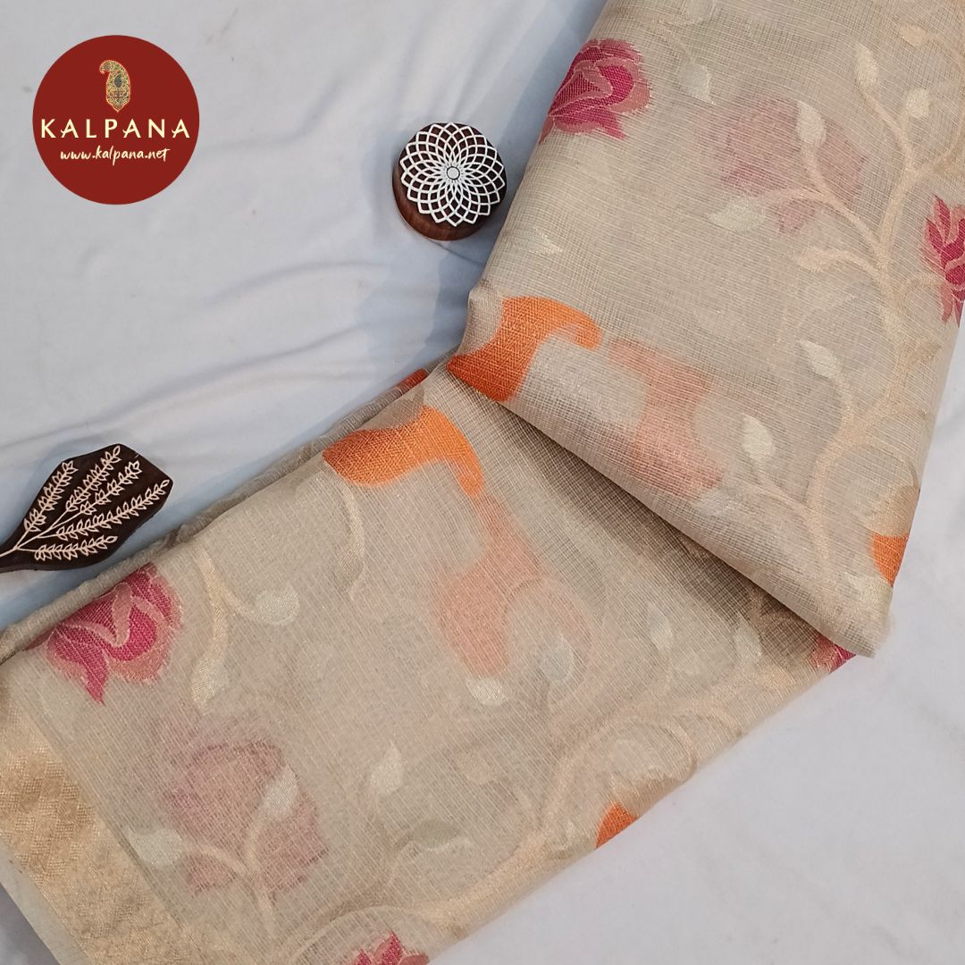 Ivory Woven Zari Woven Benaras Kota Saree
with Woven Zari Woven Ivory Color Palla
The Ivory Colored Woven Zari Benaras Kota Unstitched Blouse
Which is Perfect for Semi,Formal,Wear in Summer season(s). Dry Clean Only.
Saree 5.4 mts
Blouse 0.8 mts
Country Of Origin:India
Weight: 500 gms