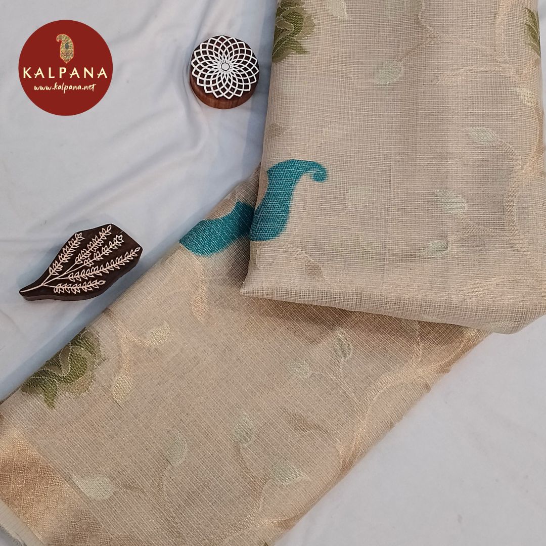 Ivory Woven Zari Woven Benaras Kota Saree
with Woven Zari Woven Ivory Color Palla
The Ivory Colored Woven Zari Benaras Kota Unstitched Blouse
Which is Perfect for Semi,Formal,Wear in Summer season(s). Dry Clean Only.
Saree 5.4 mts
Blouse 0.8 mts
Country Of Origin:India
Weight: 500 gms