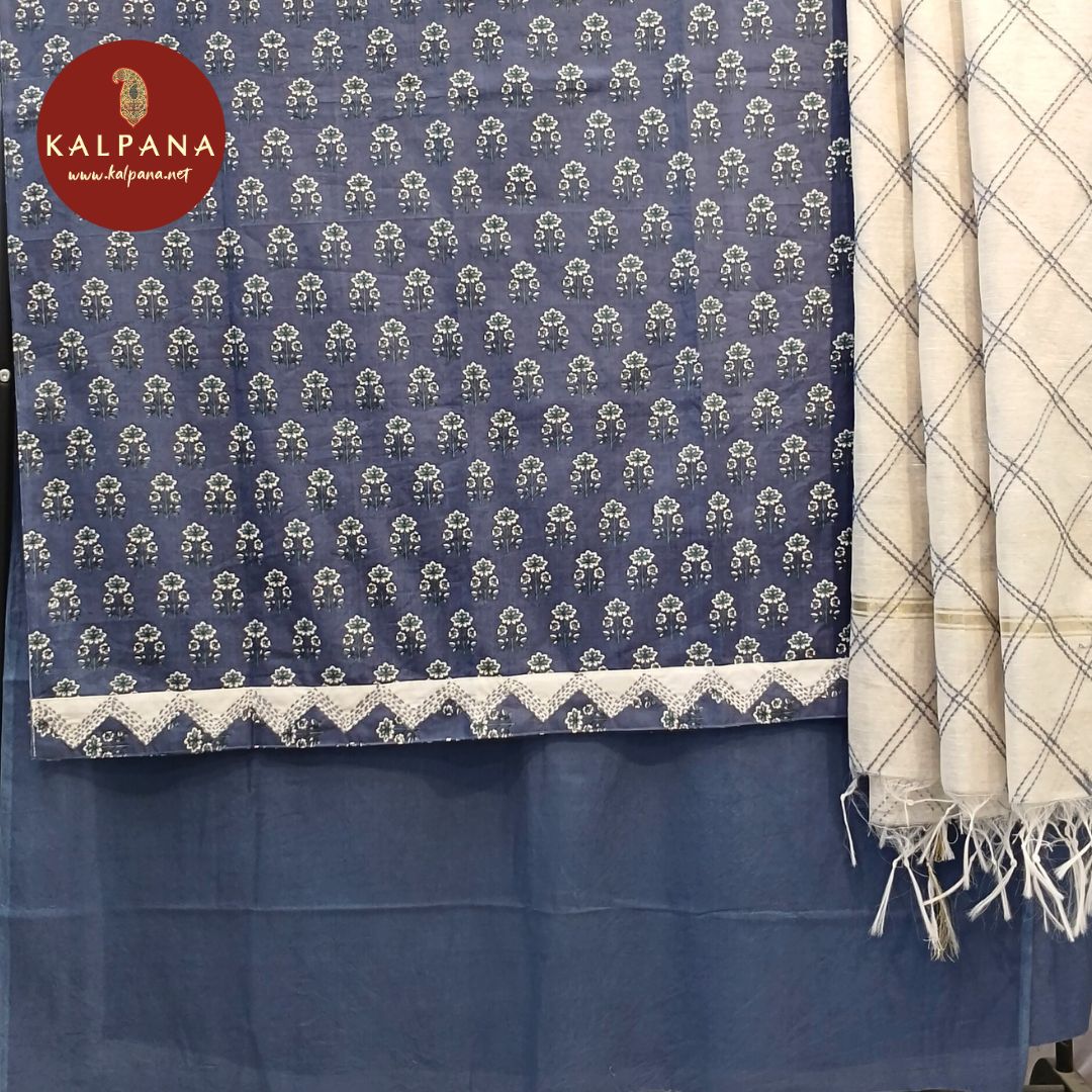 Printed With Embroidery Cotton Unstitched Suit