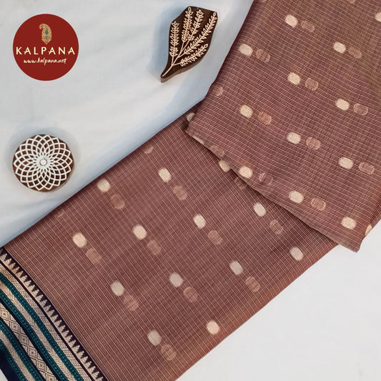 Brown Woven Zari Woven Benaras Kota Saree
with Woven Zari Woven Brown Color Palla
The Dark Blue Colored Woven Zari Benaras Kota Unstitched Blouse
Which is Perfect for Semi,Formal,Wear in Summer season(s). Dry Clean Only.
Saree 5.4 mts
Blouse 0.8 mts
Country Of Origin:India
Weight: 500 gms