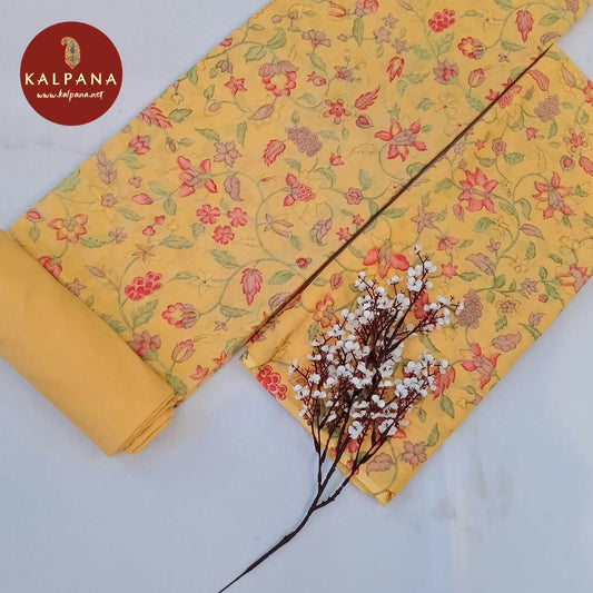 Shirt: Gold Coloured Printed Pure Cotton Unstitched Suit.
Dupatta: Gold Color Printed Cotton Dupatta.
Bottom: Gold Pure Cotton Bottom.
Perfect for Semi,Formal,Wear. 
Recommended for Summer season(s). Dry Clean Only
Shirt Fabric: 2.5 mts
Salwar Fabric: 2.4 mts
Dupatta: 2.4 mts
Country Of Origin:India
Weight: 500 gms