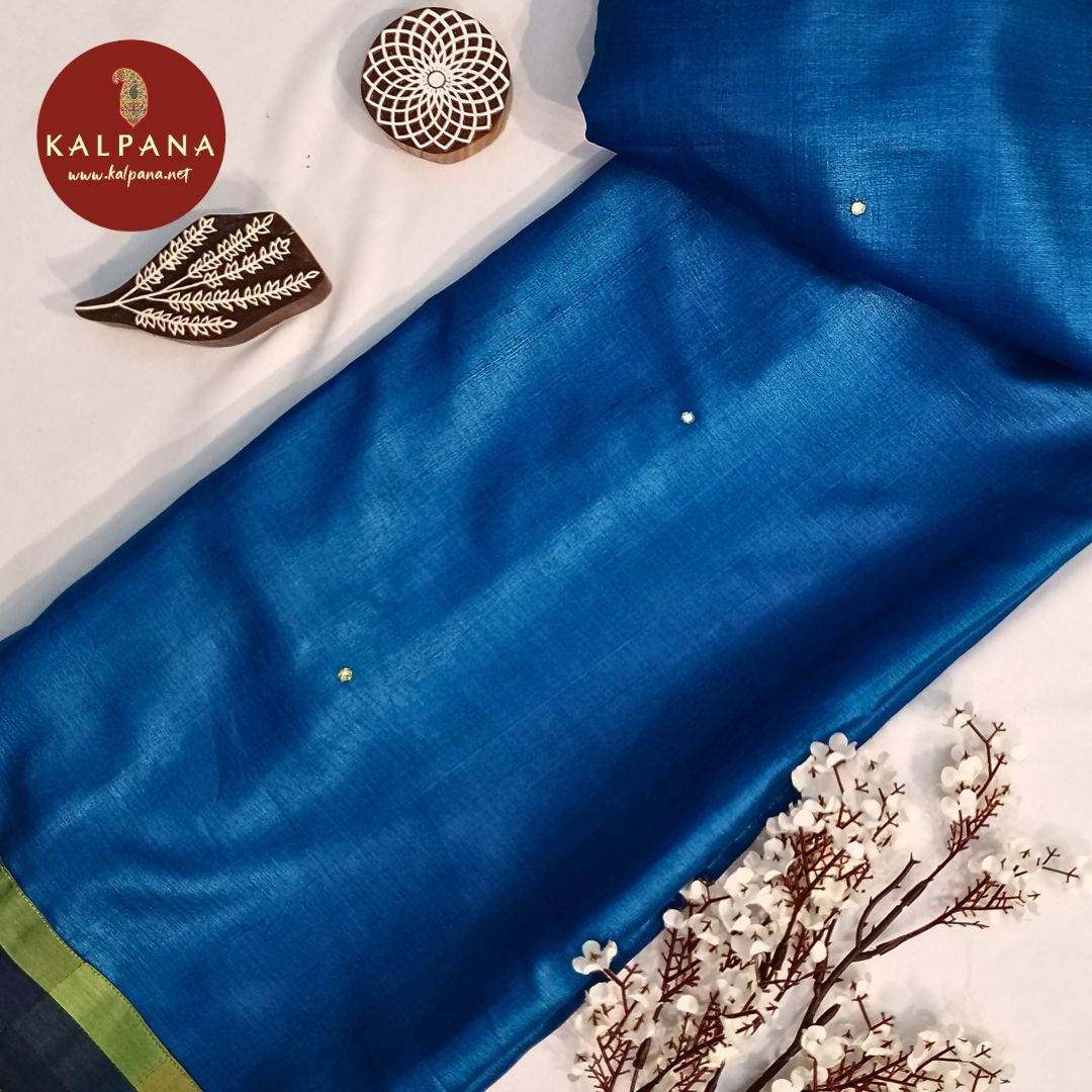 Mirrorwork Embroidery Pure Tussar Saree