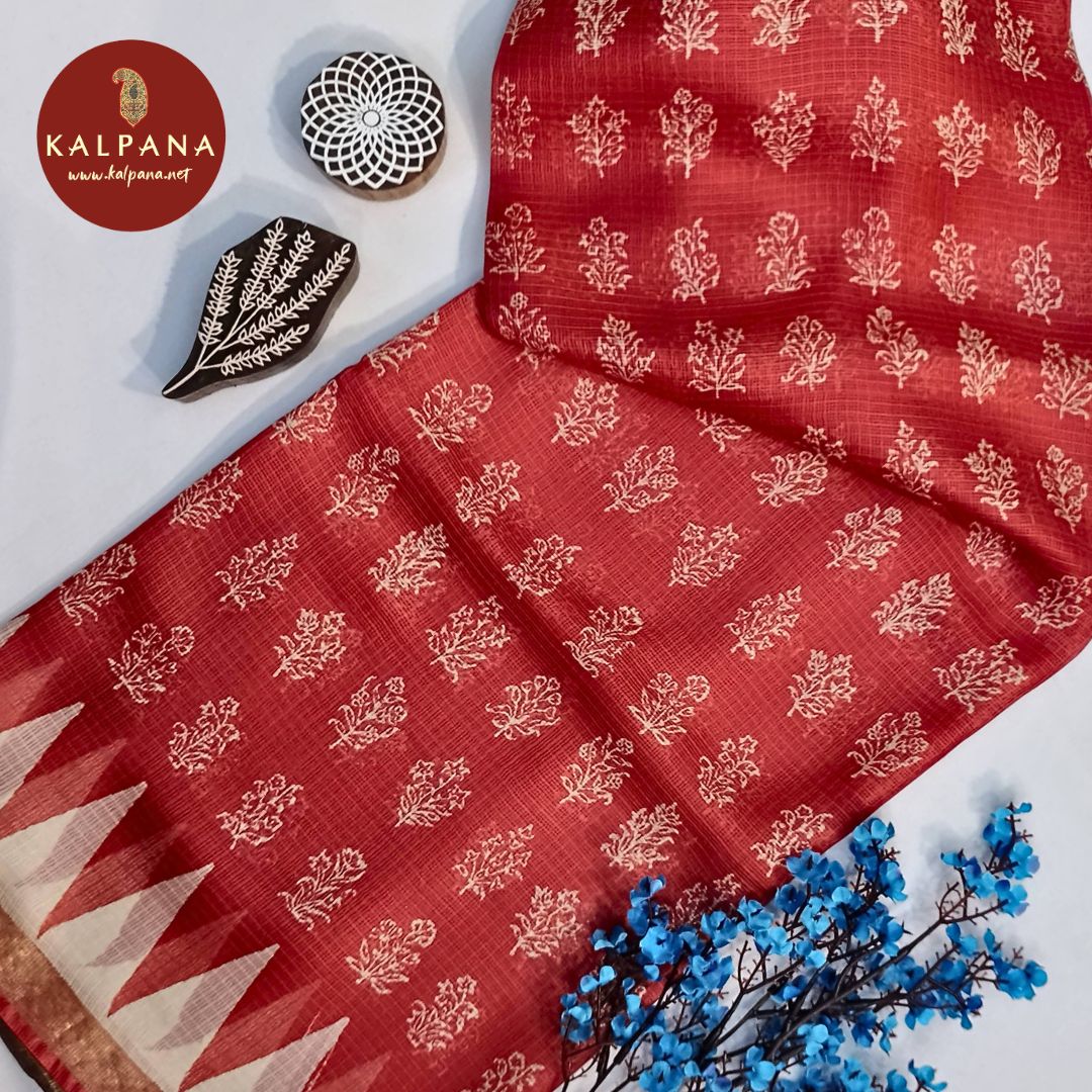 Discharge Printed Pure Silk Kota Saree