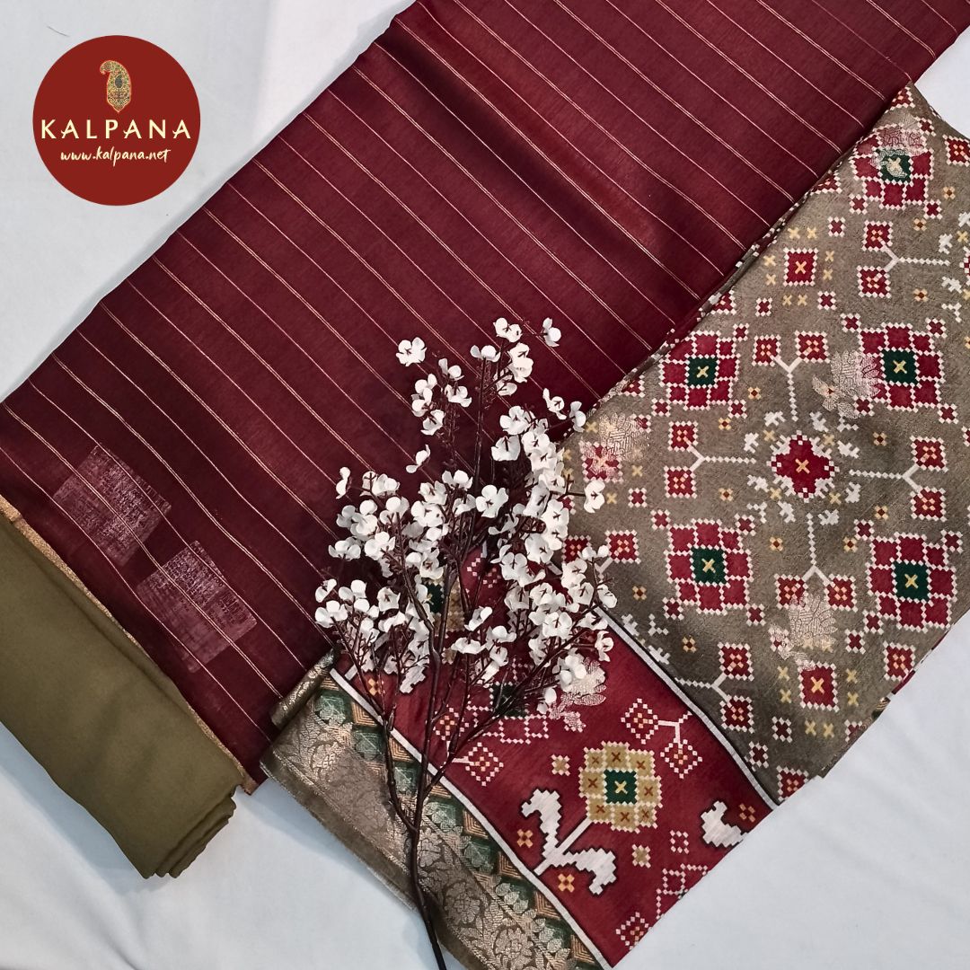 Handloom Pure Munga Silk Unstitched Suit