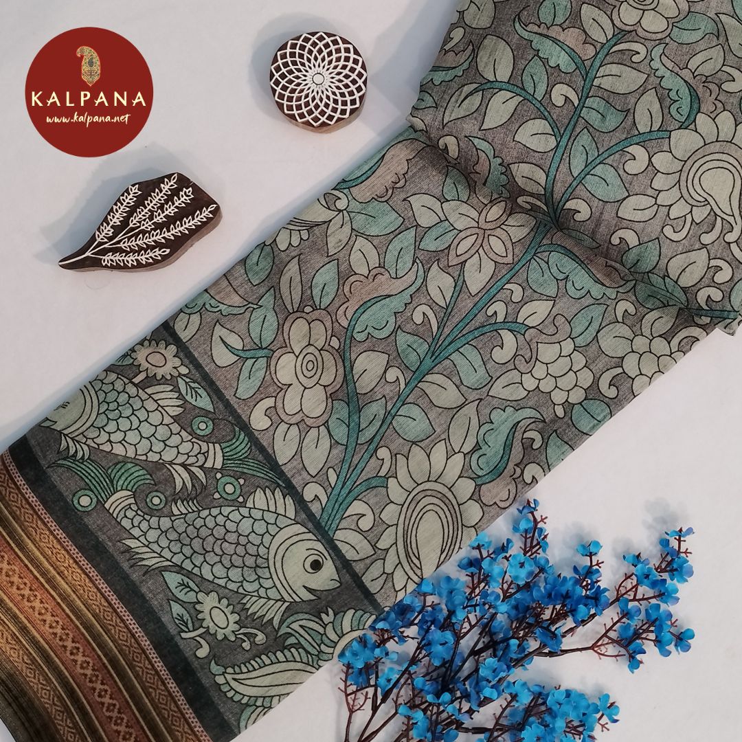 Printed Blended Tussar Silk Saree