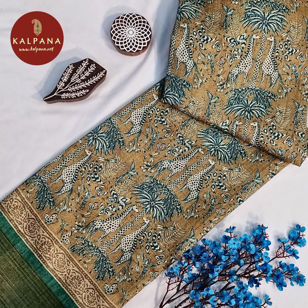 Printed Blended Tussar Silk Saree