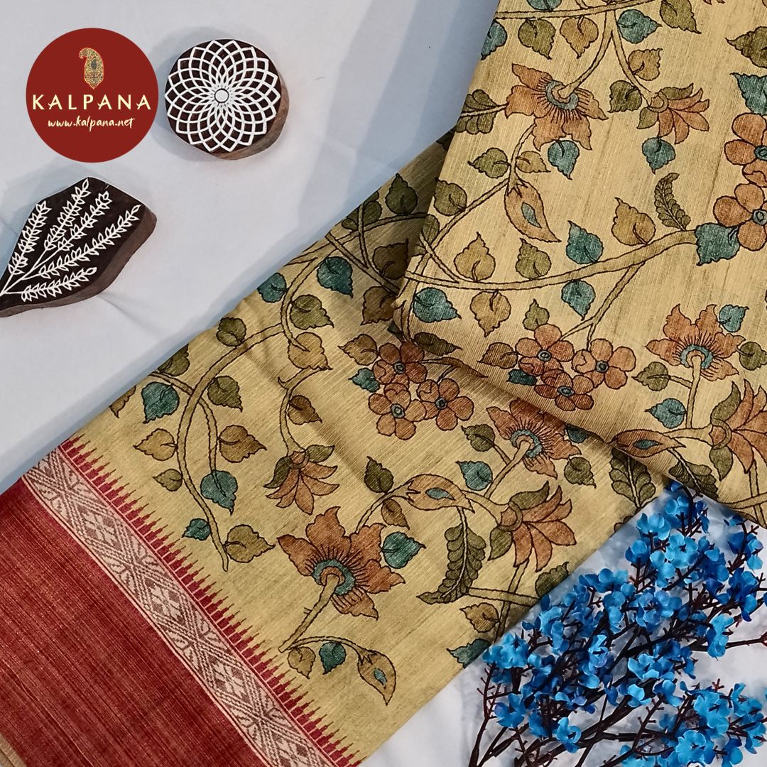 Printed Blended Tussar Silk Saree