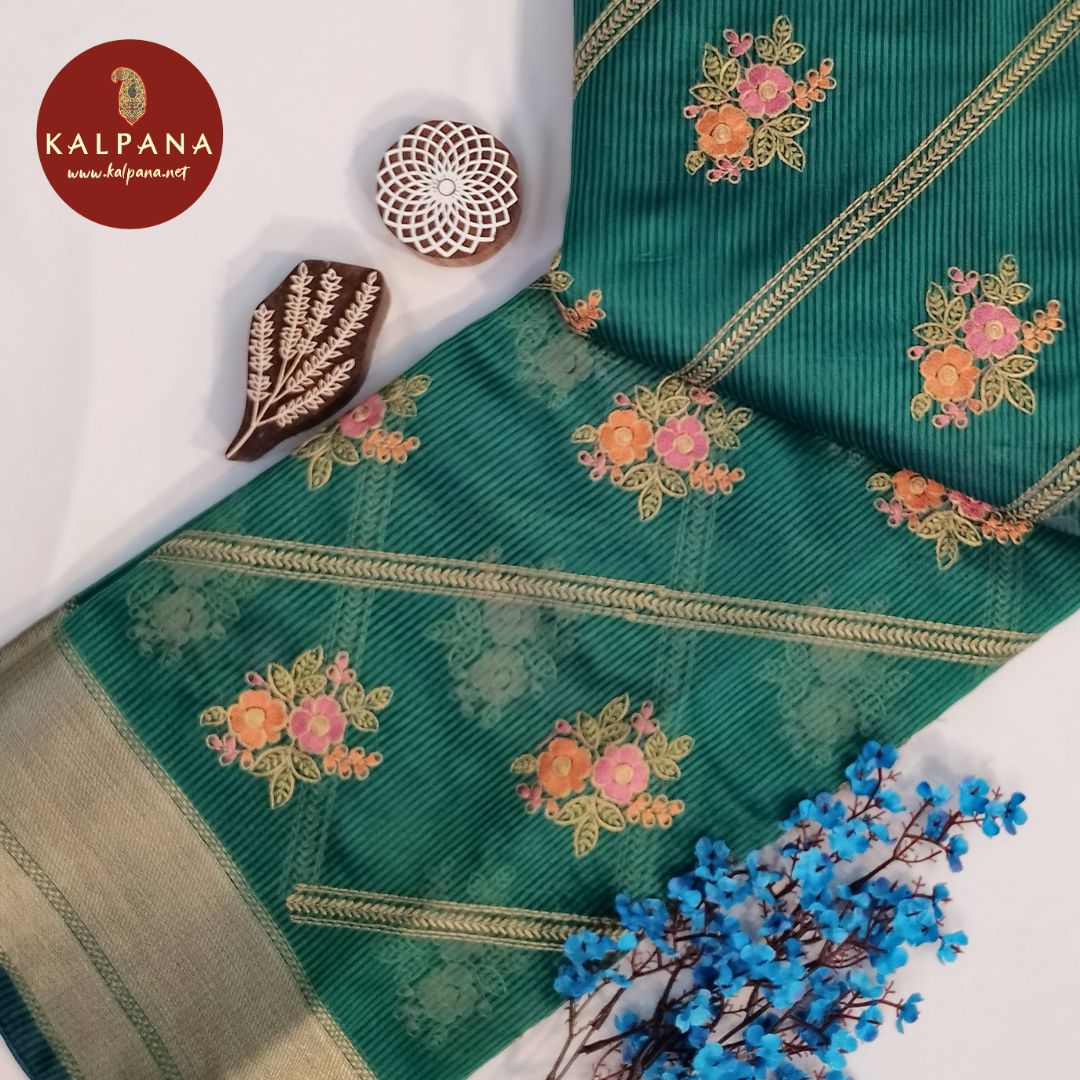 Banarasi Embroidery Blended Cotton Saree