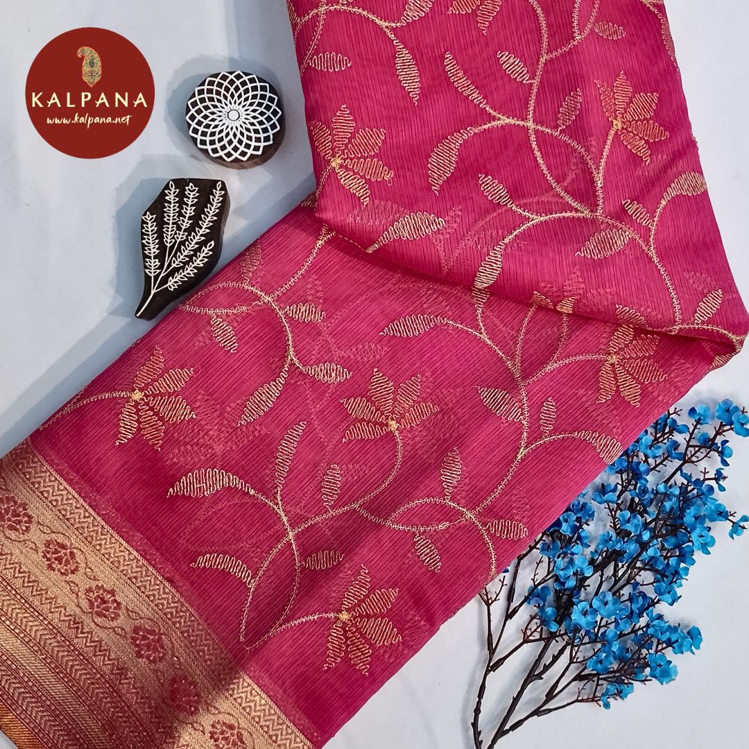 Banarasi Embroidery Blended Cotton Saree