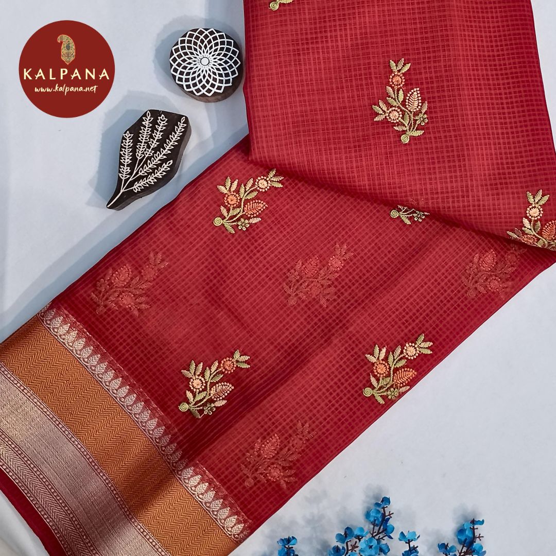 Embroidery Blended SICO Cotton Saree