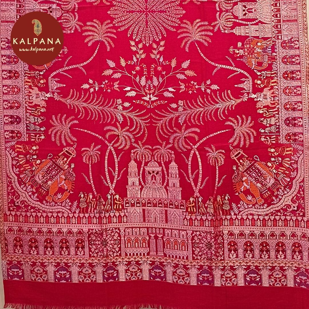 Woven Zari Woolen Shawls - Kalpana