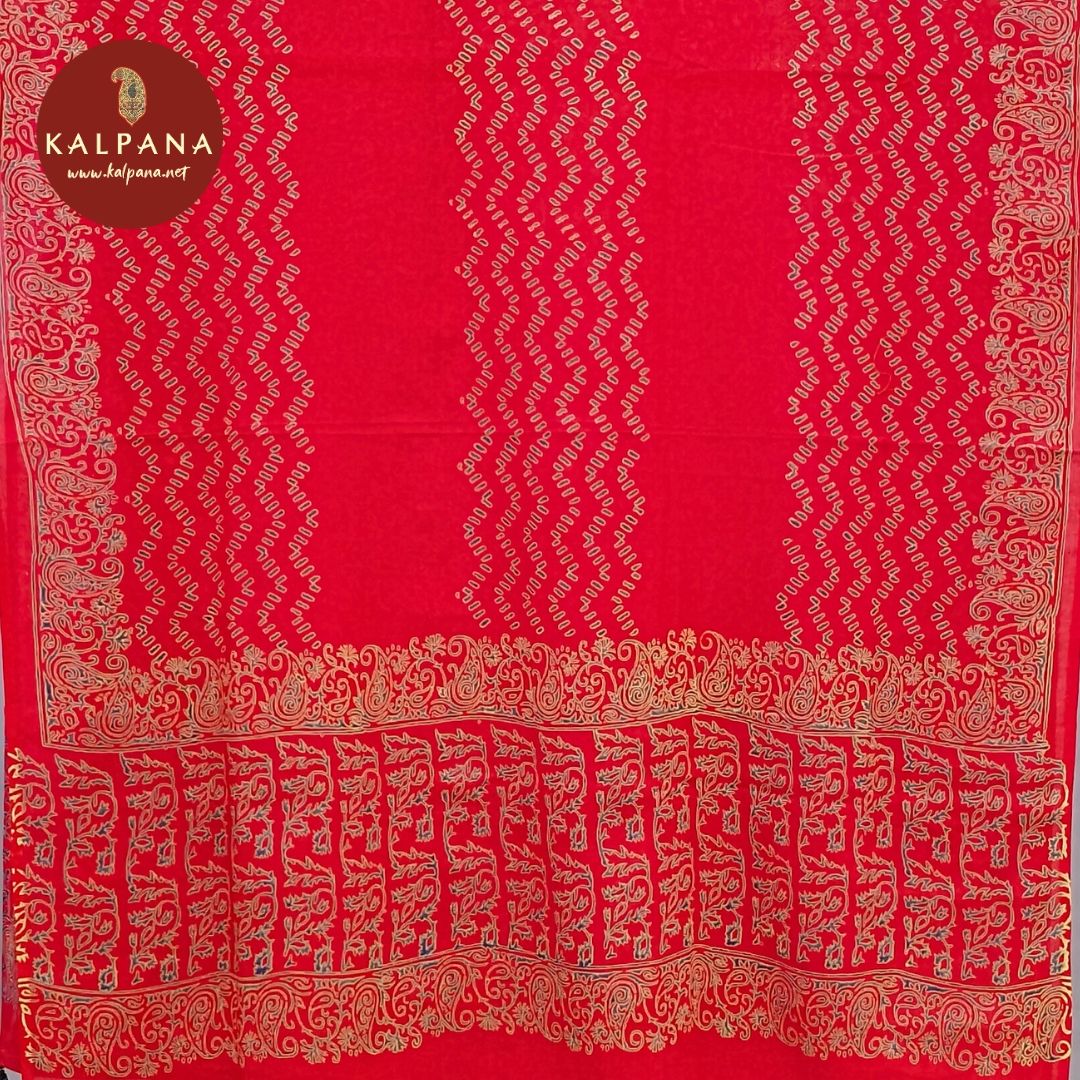 Printed With Embroidery Cotton Unstitched Suit