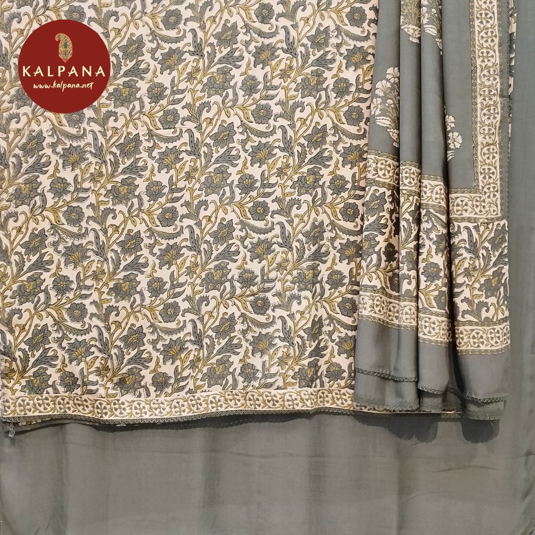 Printed With Embroidery Cotton Unstitched Suit