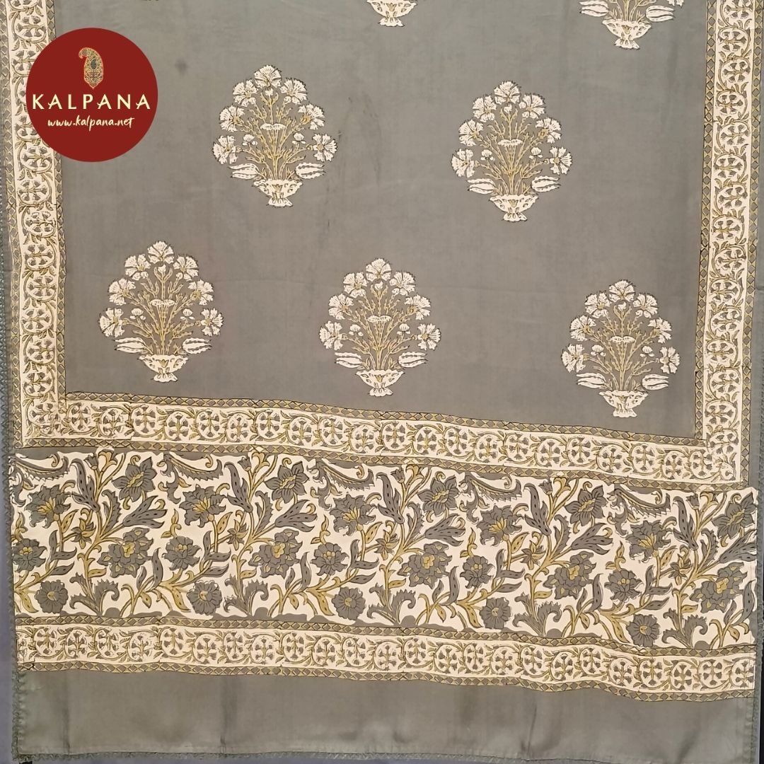 Printed With Embroidery Cotton Unstitched Suit