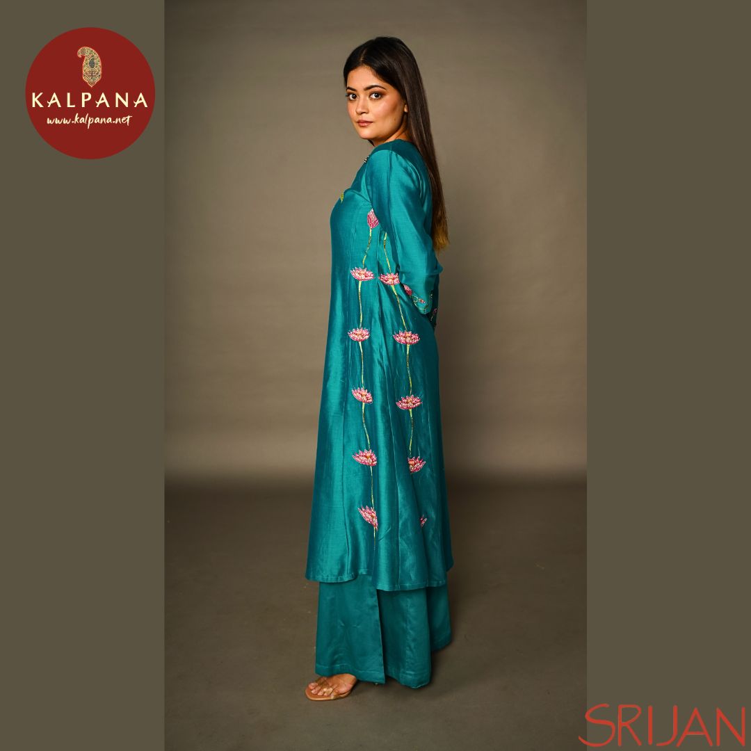 Small Kalidaar Chanderi Salwar Kameez
