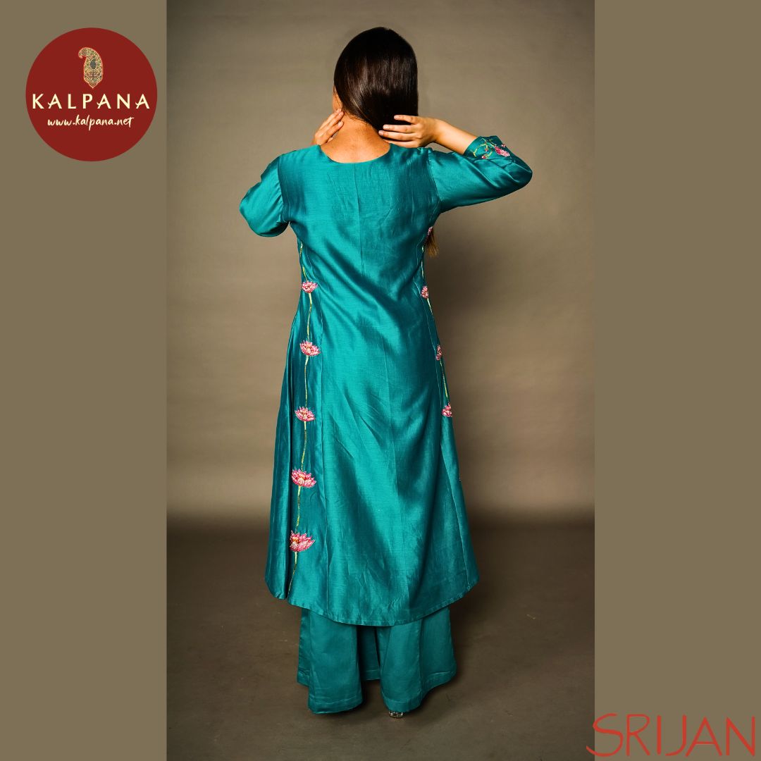 Small Kalidaar Chanderi Salwar Kameez