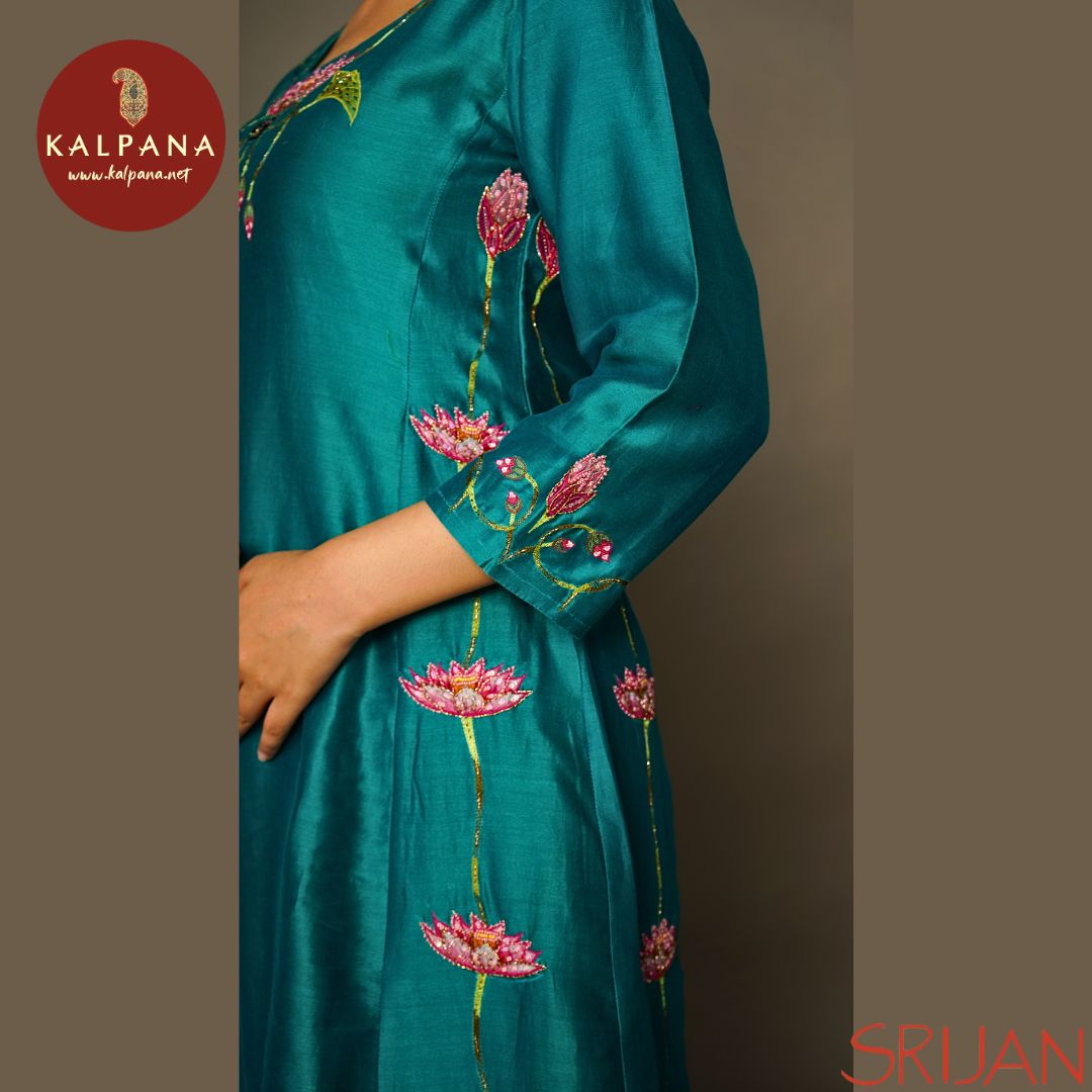 Small Kalidaar Chanderi Salwar Kameez
