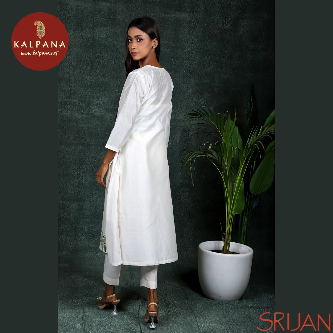 A-Line Front Open Gond Chanderi Salwar Kameez
