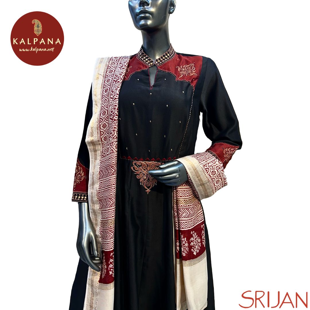 Large Kalidaar Classic Bagh Chanderi Salwar Kameez - Kalpana