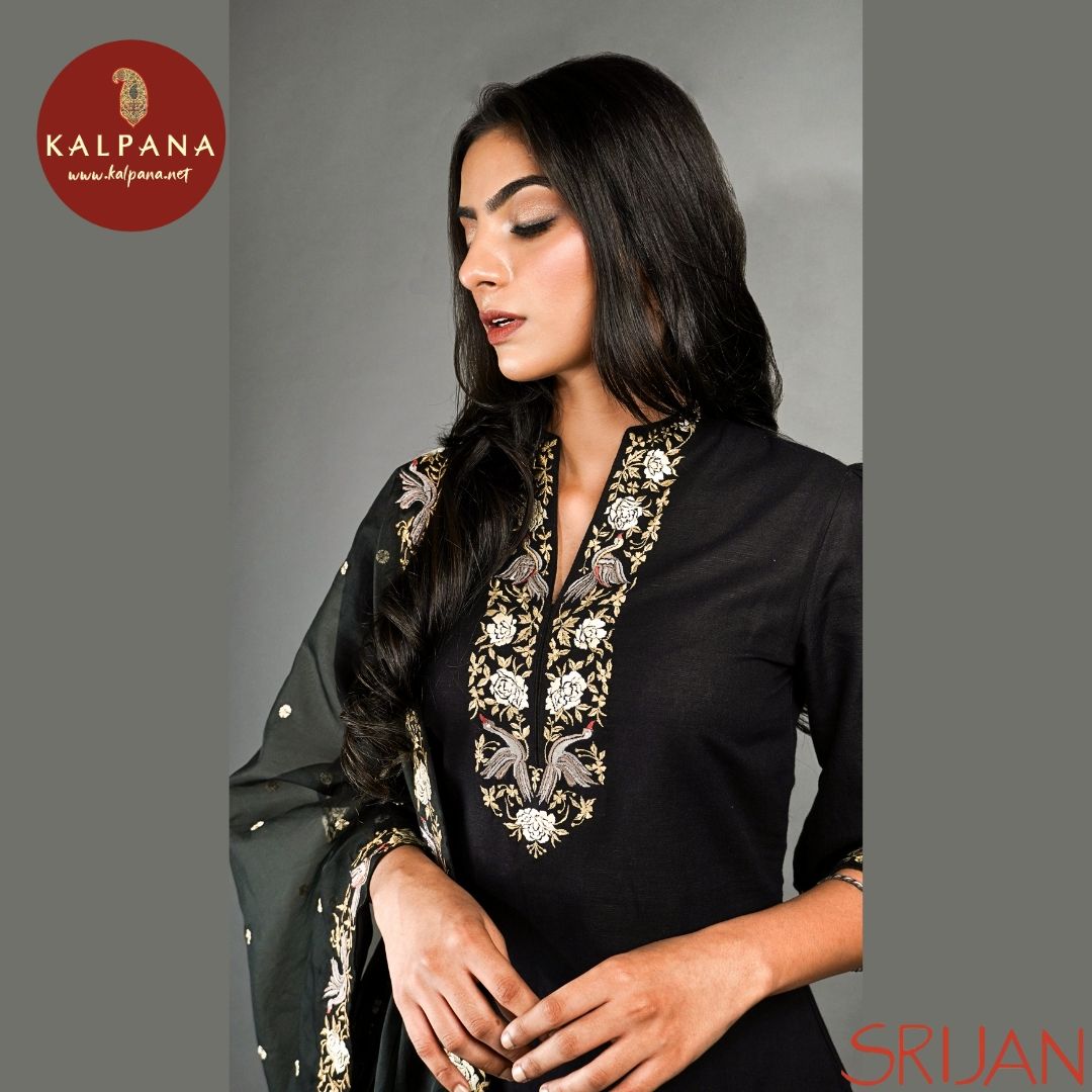 A Line Parsi Gara Linen Salwar Kameez - Kalpana