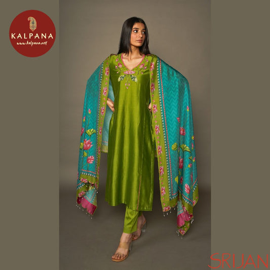 Top : Pichwai Princess Line Green Chanderi Shirt and V Neck Neckline. The Border is Embroidered
Dupatta: It comes with Green color Pichwai Chanderi Dupatta.
Bottom : The SICO Silk Pichwai Green color Pants.
Perfect for Semi,Formal,Wear. Recommended for Summer season(s). Dry Clean Only
Country Of Origin:India
Weight: 500 gms