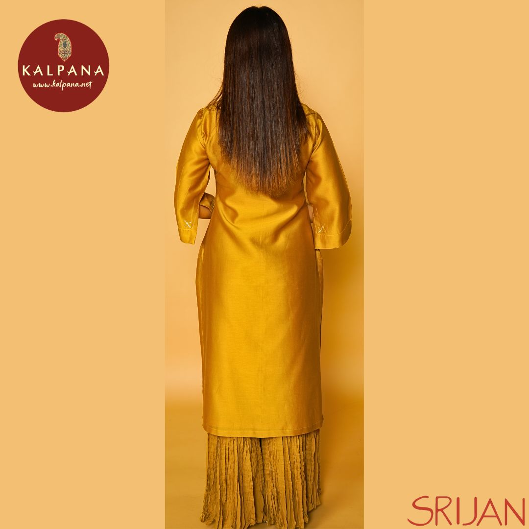 A-Line Front Open Gotta Patti Chanderi Salwar Kameez