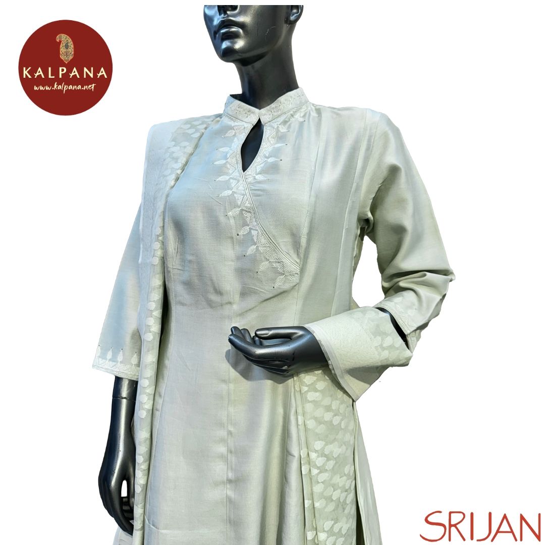 Small Kalidaar Jamdani Chanderi Salwar Kameez