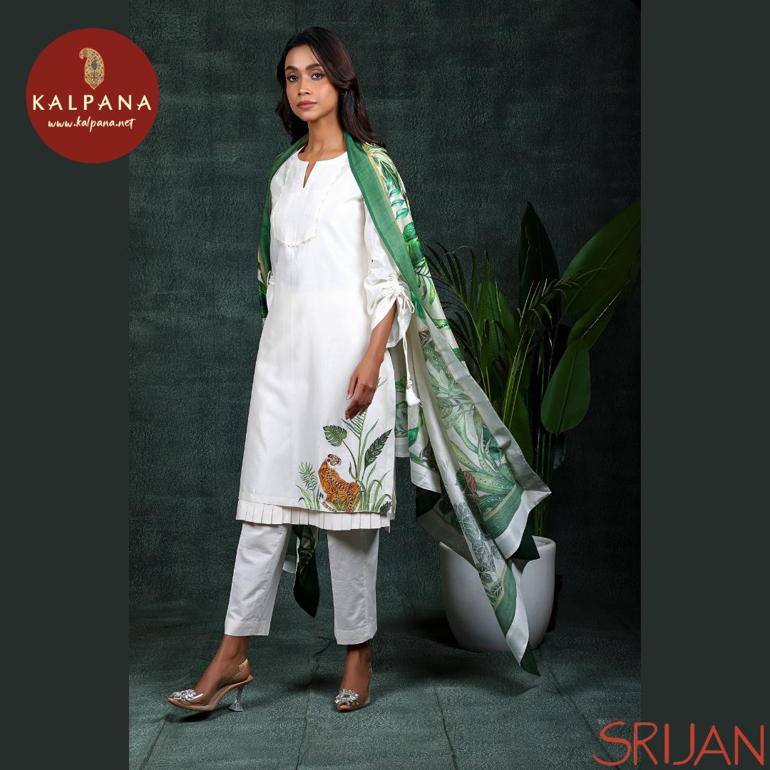 A Line Gond Chanderi Salwar Kameez