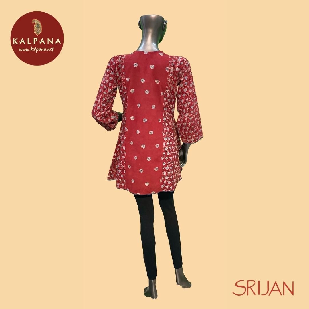 Ajrakh Small Kalidaar Pure Cotton Top - Kalpana