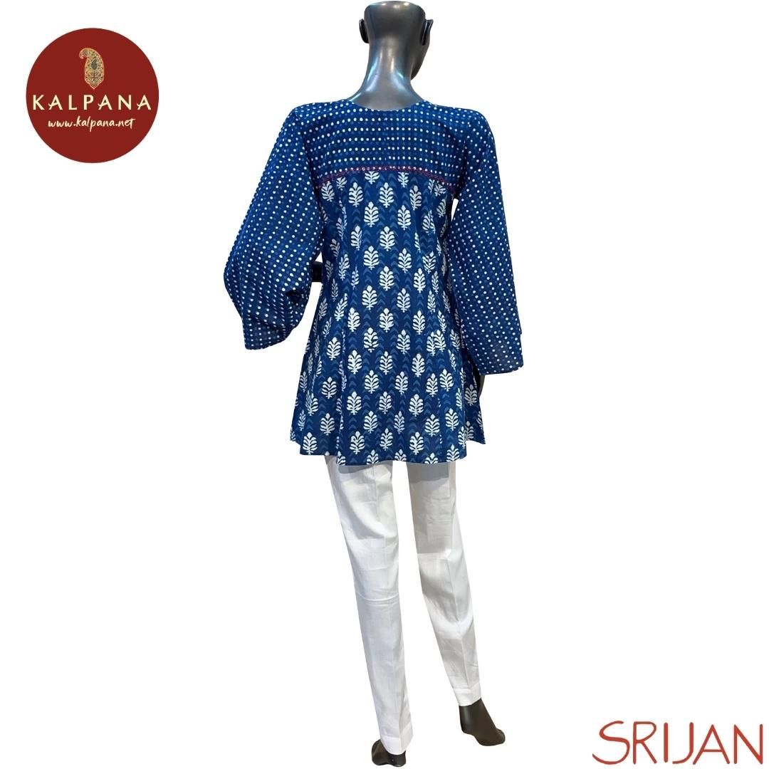 Indigo Princess Line Pure Cotton Top