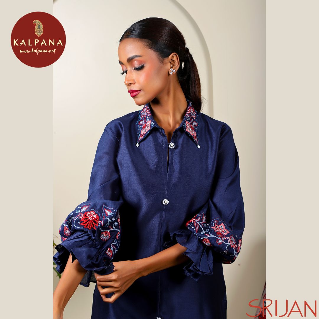 A-Line Front Open Chintz Chanderi Salwar Kameez