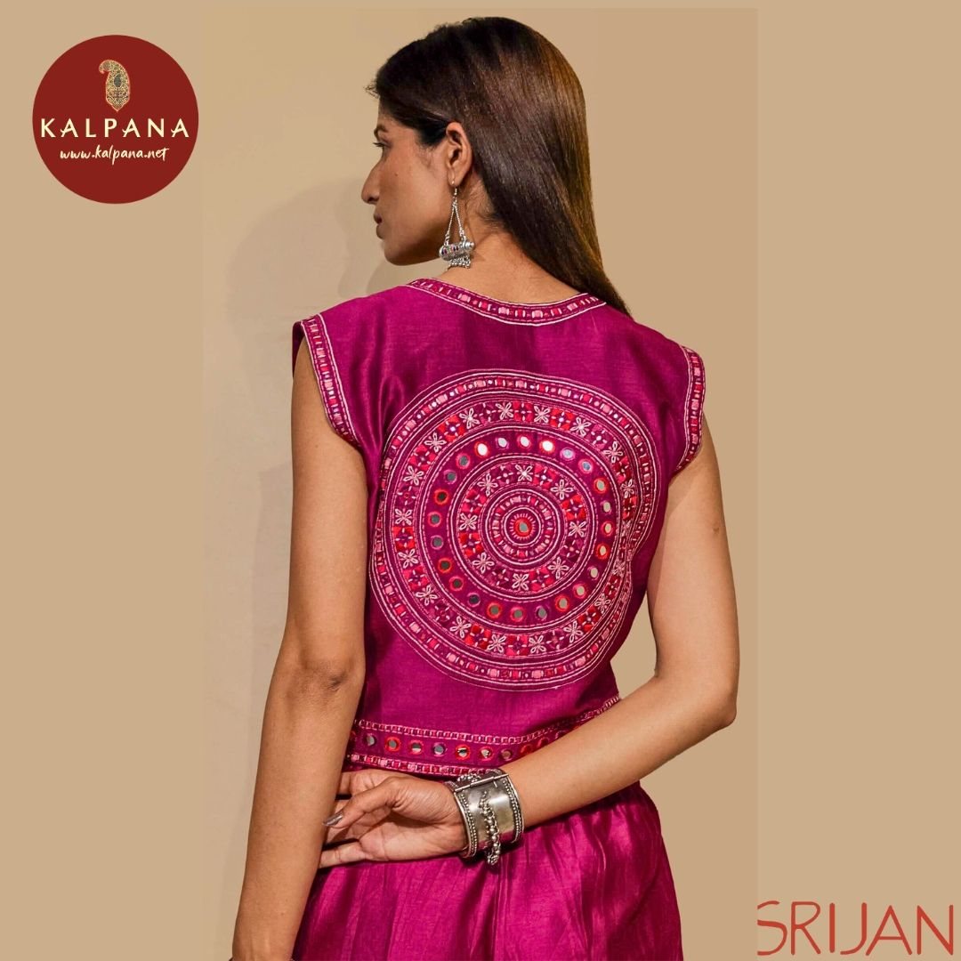 Rabari Blouse Chanderi Purple TOP