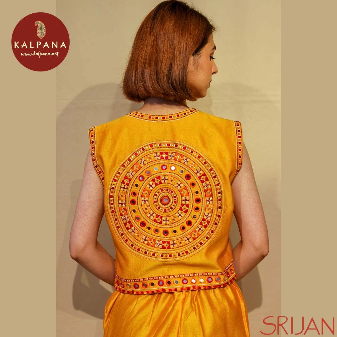 Rabari Blouse Chanderi Yellow TOP
