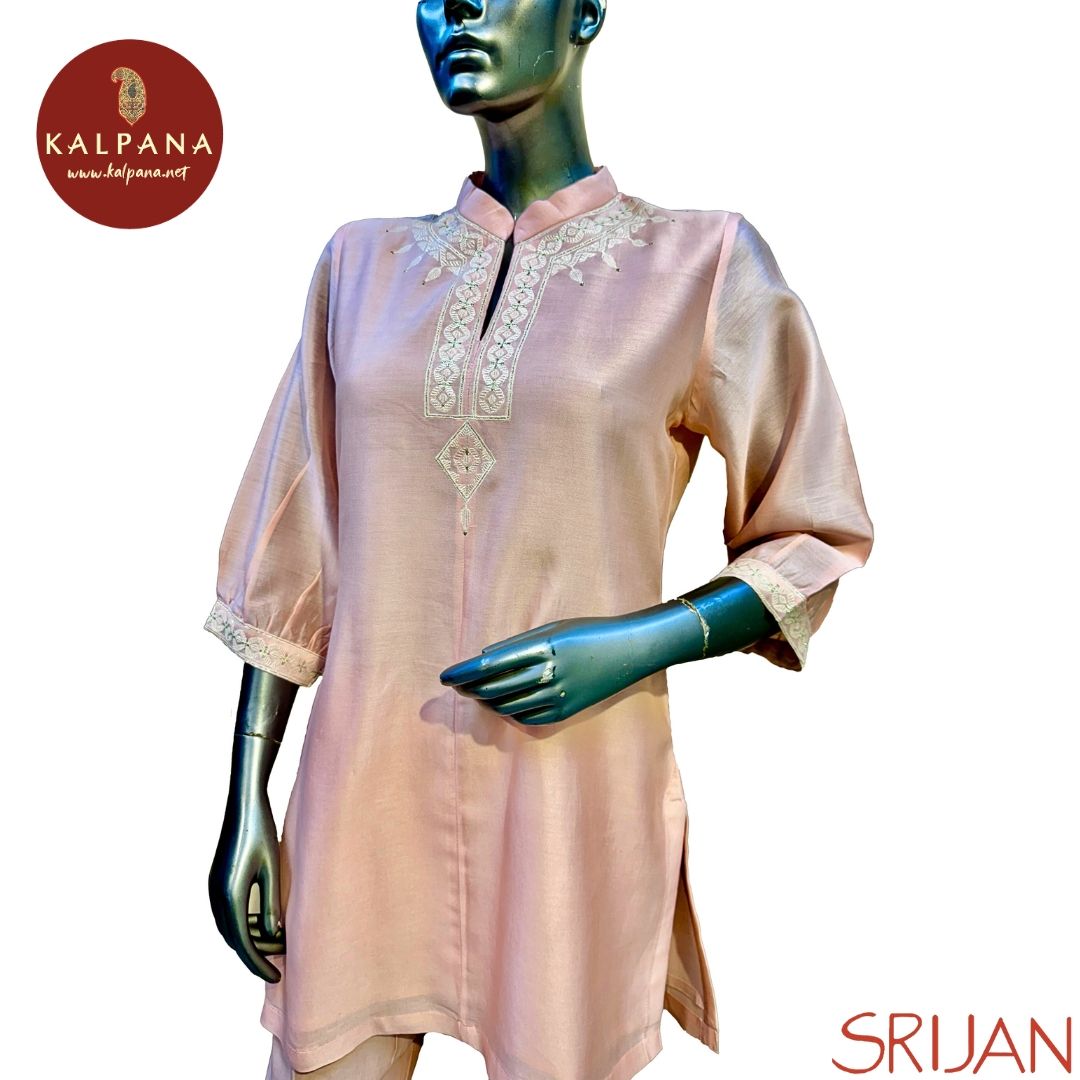 A-Line Front Open Jamdani Chanderi Salwar Kameez