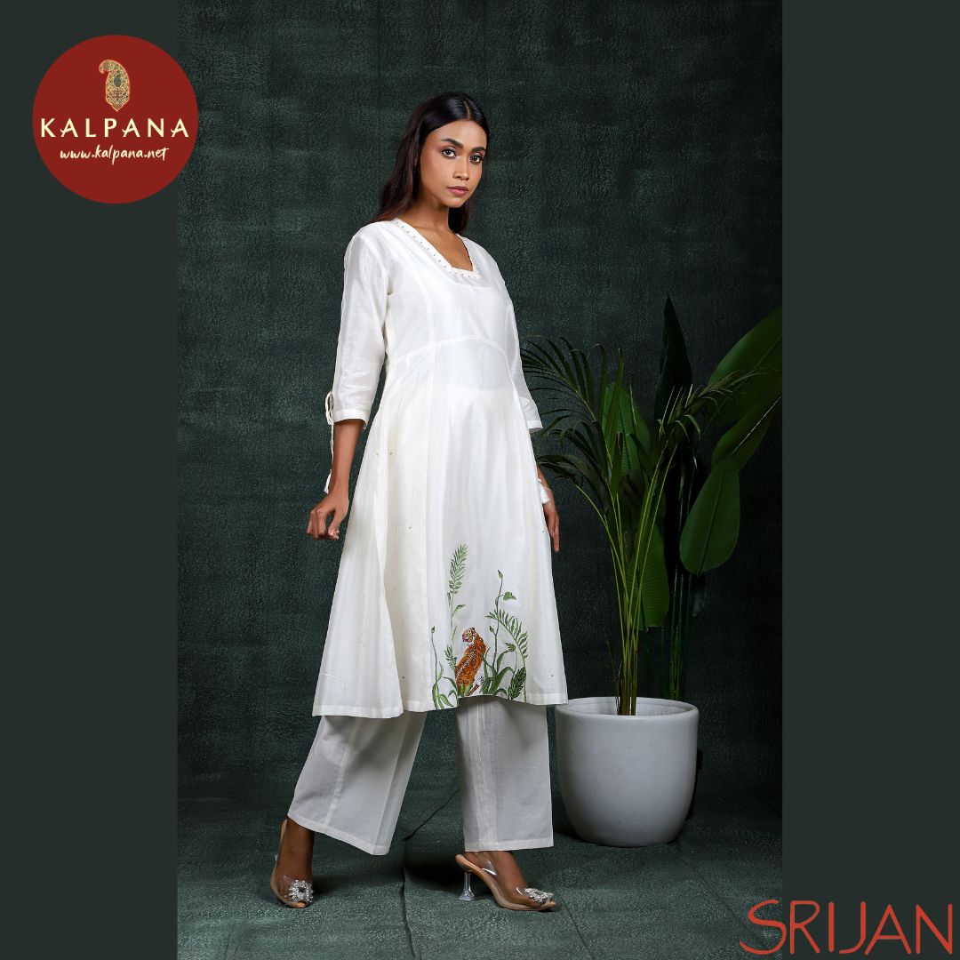 Large Kalidaar Gond Chanderi Salwar Kameez