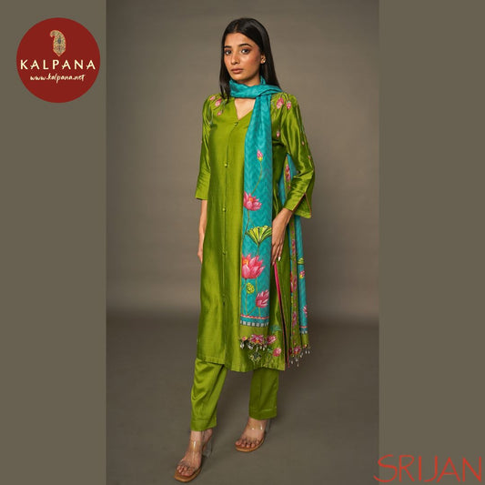 Top : Pichwai A-Line Front Open Green Chanderi Shirt and V Neck Neckline. The Border is Embroidered
Dupatta: It comes with Green color Pichwai Chanderi Dupatta.
Bottom : The SICO Silk Pichwai Green color Pants.
Perfect for Semi,Formal,Wear. Recommended for Summer season(s). Dry Clean Only
Country Of Origin:India
Weight: 500 gms