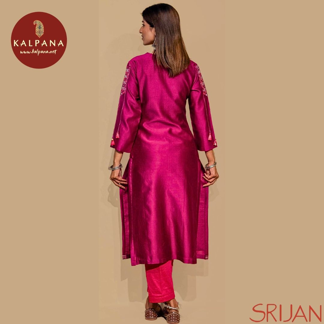 A-Line Front Open Rabari Chanderi Co-ord set