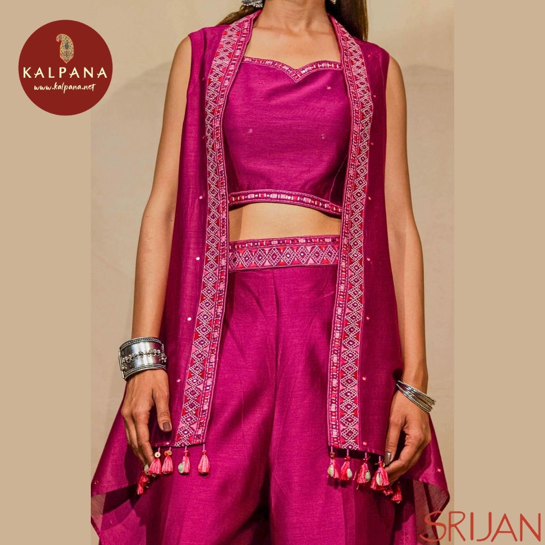 Cape with in-shirt Rabari Chanderi Co-ord set