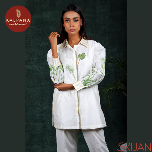 Top : Gond Princess Line Off White Chanderi Shirt and Collar Neckline.
Dupatta: It comes with Off White color Gond Chanderi Dupatta.
Bottom : The Cambric Gond Off White color Pants.
Perfect for Casual,Wear. Recommended for Summer season(s). Dry Clean Only
Country Of Origin:India
Weight: 500 gms