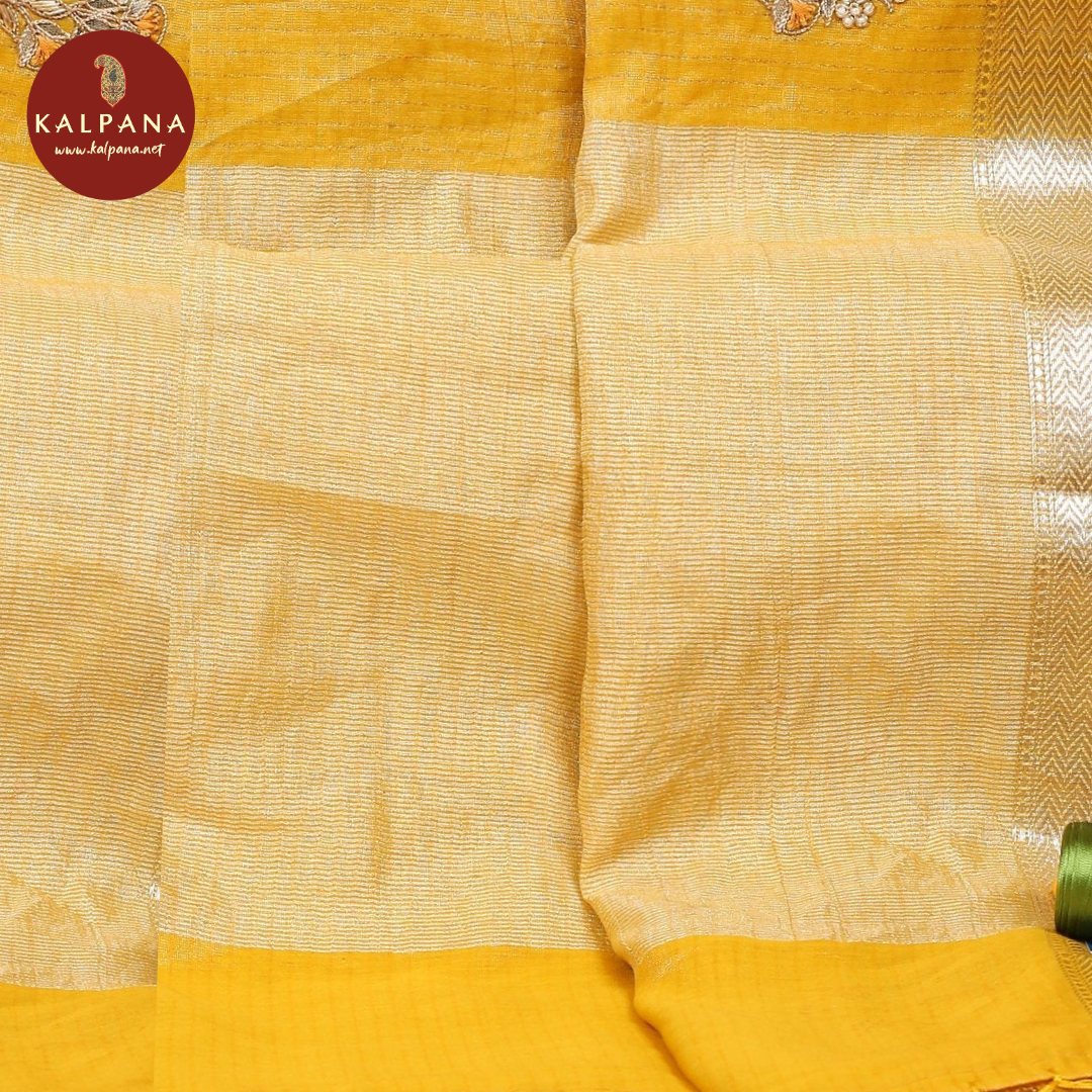 Aari Embroidery Pure Kora Tissue Saree